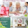 DIADAY Cherry Blossom Diamond Art Painting Kits for Adults, 5D Crystal Rhinestone Special Shaped Diamond Art Kits Floral, DIY Crafts Home Wall Decor Gift Art 12 x 12 Inches