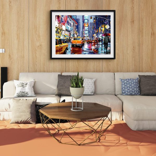 CT3264CT_4 QUITEDEW Paint by Numbers Kit for Adults,Times Square Adult Paint by Number Kits,Street Scenery,Manhattan Square Painting by Number Adult City Night View 16 x 20 Inch