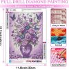 DIYCYCY Floral&Butterfly Diamond Art Kits for Adults Beginners,DIY 5D Diamond Painting Flowers,Round Full Drill Gem Art for Adults,Diamond Dots Paintings Picture Crafts Home Wall Decor 12x16 in
