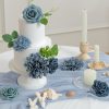 TINGE TIME Artificial Flowers Combo Box Set, Dusty Blue Roses Gradient Color Fake Roses with Stems for DIY Wedding Bouquets Table Centerpieces Baby Shower Home Party Floral Arrangements Decorations