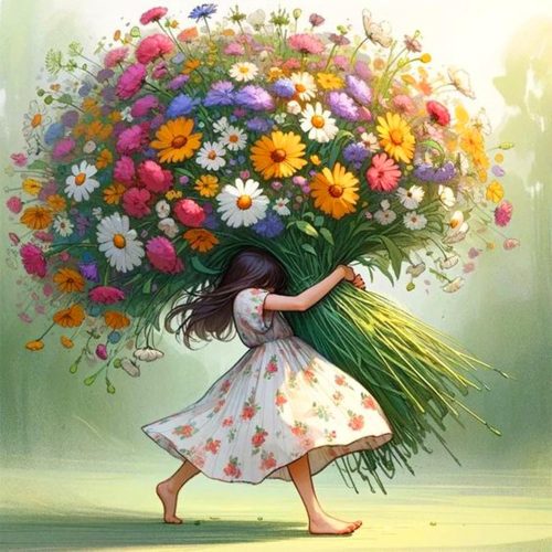 Ekuxom Diamond Art Kits for Adults-5D Flower Diamond Painting 14x14 inch | Girl DIY Round Full Drill Diamond Art Flowers for Adults Gem Art Wall Decor