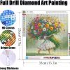 CT62534CT_2 Ekuxom Diamond Art Kits for Adults-5D Flower Diamond Painting 14x14 inch | Girl DIY Round Full Drill Diamond Art Flowers for Adults Gem Art Wall Decor