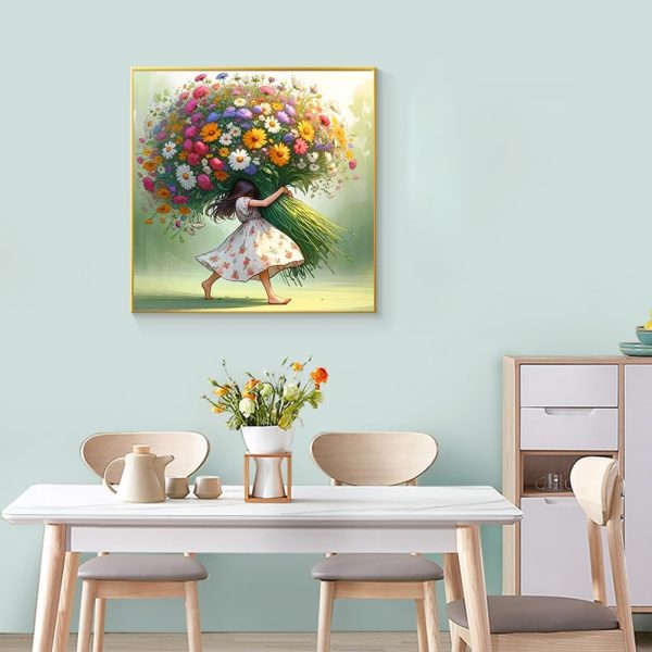 CT62534CT_3 Ekuxom Diamond Art Kits for Adults-5D Flower Diamond Painting 14x14 inch | Girl DIY Round Full Drill Diamond Art Flowers for Adults Gem Art Wall Decor