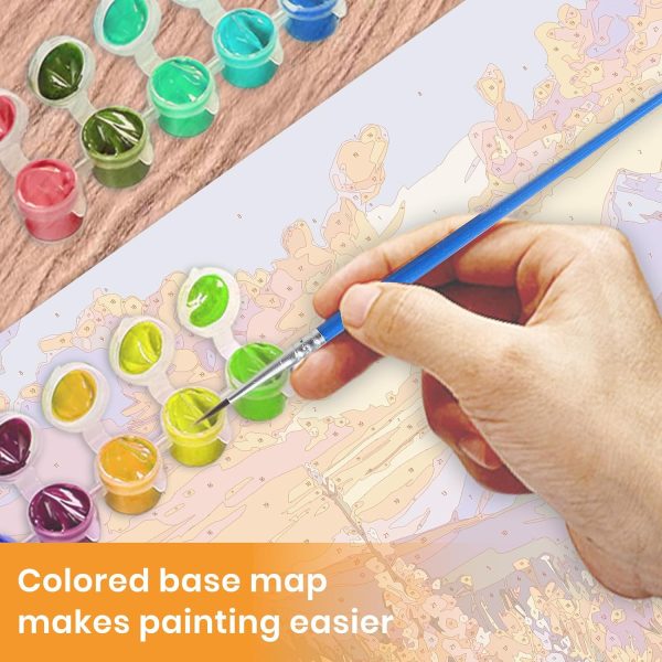KEYIFA Paint by Numbers Kit for Adults, Flower Beds Paint-by-Number-Kits on Canvas for Beginner Without Framed, Nature Acrylic Painting Set DIY Art Craft for Home Wall Decor (16x20 Inch)