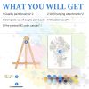 bleihum Paint by Numbers Kit for Adults with Frame Wooden Easel, Cross Easy Paint by Number Canvas, Small Floral Painting by Numbers for Beginner Home Decor Gift 8 x 12 Inch