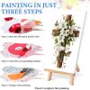 bleihum Paint by Numbers Kit for Adults with Frame Wooden Easel, Cross Easy Paint by Number Canvas, Small Floral Painting by Numbers for Beginner Home Decor Gift 8 x 12 Inch