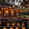 Halloween Orange String Lights, 25Ft G40 Outdoor Halloween Decorations Lights with 27 LED Shatterproof Orange Globe Bulbs, Hanging Patio Lights for Christmas Backyard Holiday Fall Party Garden Decor