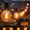 Halloween Orange String Lights, 25Ft G40 Outdoor Halloween Decorations Lights with 27 LED Shatterproof Orange Globe Bulbs, Hanging Patio Lights for Christmas Backyard Holiday Fall Party Garden Decor