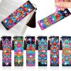 Wivico 6Pcs Diamond Art Painting Bookmarks Kits for Adults,7.9 * 2.4in Large PU Beginner DIY Paint By Numbers Kit with Tassels,Made with 5D Gem Dot Craftsmanship for Bibliophile Gifts(Mandala)