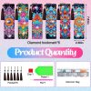 Wivico 6Pcs Diamond Art Painting Bookmarks Kits for Adults,7.9 * 2.4in Large PU Beginner DIY Paint By Numbers Kit with Tassels,Made with 5D Gem Dot Craftsmanship for Bibliophile Gifts(Mandala)
