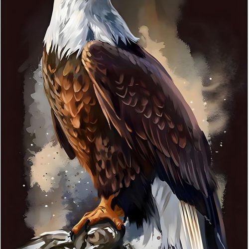 SENQAO Eagle Diamond Painting Kits for Adults, American Bald Eagle Full Drill Round Diamond Painting, for Room Decor Bedroom Decor Or Birthday for Friends 30x40cm