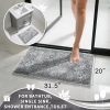 Yimobra Chenille Bathroom Rugs Non Slip, Extra Thick Soft Absorbent Bath Rug 31.5x20 Inch, Machine Washable Quick Dry Bath Mat for Bathroom Floor, Tub and Shower, Home Decor Accessories, Light Grey