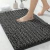 ILANGO Bathroom Rugs Dark Grey 36x24,Extra Soft Absorbent Chenille Bath Rugs,Thick Non-Slip Shaggy Bath Mat,Machine Washable Quick Dry Bath Mats for Bathroom Floor, Tub, Shower Accessories