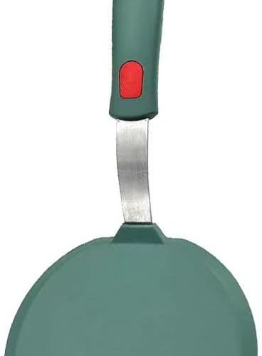 CTD-GR-1086GK_1 Tenta Kitchen Silicone Pancake Spatula Turner for Cooking and Baking- 600°F Heat Resistant Rubber Egg Spatulas (Green Round Spatula)