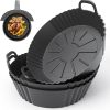 Round Silicone Air Fryer Liners 3Pack, Ninja AF101 & AF161 Silicone Liners for 4-5.3QT, Reusable Air Fryer Accessories Food Grade Liners, Compatible with Ninja, COSORI, Tefal, Bear, Chefman