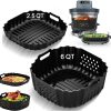 CTD-GR-1155GK_1 Air Fryer Accessories Silicone Liners for Ninja Crispi Pro AS101CY | AS101DG/AS101LG Big Liner for 6 QT Glass Container & Small Liner for 2.5 QT Glass Container, 2 Pcs Reusable Accessories