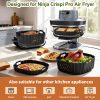 CTD-GR-1155GK_2 Air Fryer Accessories Silicone Liners for Ninja Crispi Pro AS101CY | AS101DG/AS101LG Big Liner for 6 QT Glass Container & Small Liner for 2.5 QT Glass Container, 2 Pcs Reusable Accessories