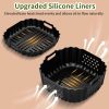 CTD-GR-1155GK_3 Air Fryer Accessories Silicone Liners for Ninja Crispi Pro AS101CY | AS101DG/AS101LG Big Liner for 6 QT Glass Container & Small Liner for 2.5 QT Glass Container, 2 Pcs Reusable Accessories
