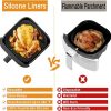 Air Fryer Silicone Liners for Ninja AF140 AF141 AF180 AF181 Air Fryer for Philips HD9270 Basket Baking,9inch Reusable square,Black×2 pack