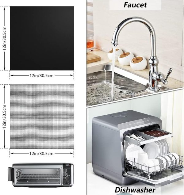for Ninja Foodi Reusable Air Fryer Liners 12x12inch Non-Stick，Bottom of Toaster Oven Mat,3x Liners + 3x Mesh Sheets, Baking/Microwave/Grill,450°F,Pre-Cut Square for SP101/SP201/SP301/SP351