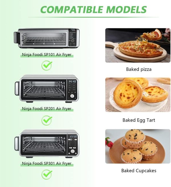 for Ninja Foodi Reusable Air Fryer Liners 12x12inch Non-Stick，Bottom of Toaster Oven Mat,3x Liners + 3x Mesh Sheets, Baking/Microwave/Grill,450°F,Pre-Cut Square for SP101/SP201/SP301/SP351