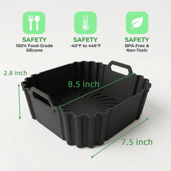 Silicone Air Fryer Liners for COSORI 5-6.5 QT,Reusable airfryer liners silicone Compatible with Ninja AF141 181,8.5inch Air Fryer Accessories for Corsori 6QT, Ninja Airfryer 5QT,Gourmia & More