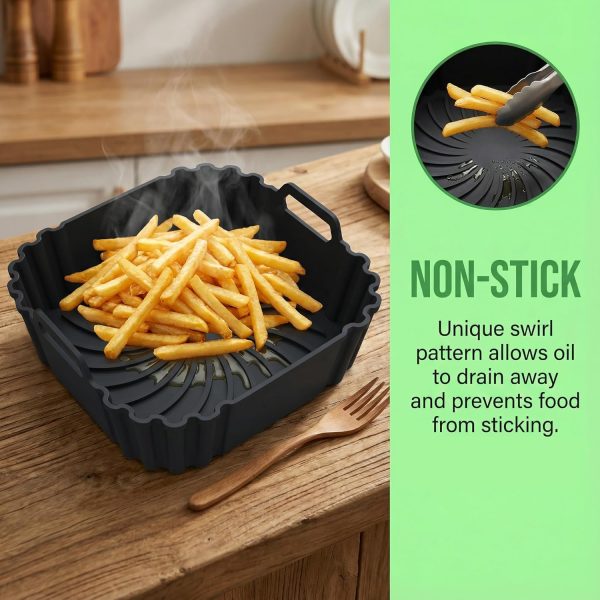 Silicone Air Fryer Liners for COSORI 5-6.5 QT,Reusable airfryer liners silicone Compatible with Ninja AF141 181,8.5inch Air Fryer Accessories for Corsori 6QT, Ninja Airfryer 5QT,Gourmia & More