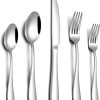 CTD-GR-1336GK_1 PHILIPALA 20 Piece Silverware Set, Stainless Steel Flatware Set for 4 Food Grade Novelty Flatware Cutlery Utensil Set Include Knife Fork Spoon Mirror Polished Dishwasher Safe