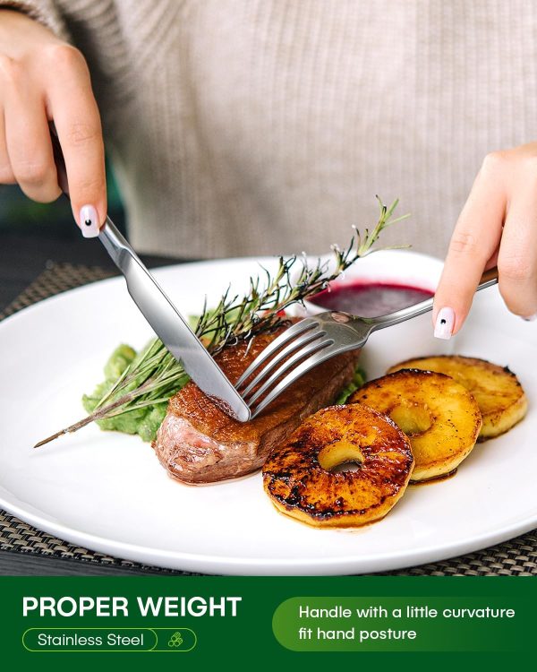 CTD-GR-1336GK_4 PHILIPALA 20 Piece Silverware Set, Stainless Steel Flatware Set for 4 Food Grade Novelty Flatware Cutlery Utensil Set Include Knife Fork Spoon Mirror Polished Dishwasher Safe