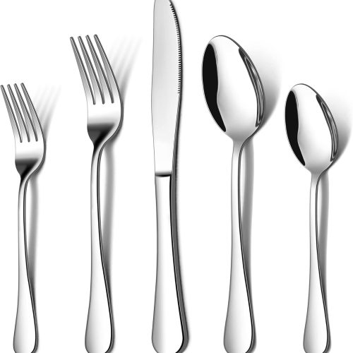 CTD-GR-1339GK_1 LIANYU 20 Piece Silverware Flatware Cutlery Set, Stainless Steel Utensils Service for 4, Include Knife Fork Spoon, Mirror Polished, Dishwasher Safe