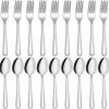 Unokit 24-Piece Spoons and Forks Set Silverware Set - Forks and Spoons Food Grade Stainless Steel Silverware for Home, Kitchen and Restaurant, 12-Fork and 12-Spoon, Mirror Polished&Dishwasher Safe