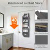 Lifewit 1 Pack Over the Door Organizer, 5 Section Clear Window Hanging Storage with 4 Side Pockets, Sturdy Anti Tilt 40 lbs Load Behind Door for Closet, Bedroom, Bathroom, Nursery, Dorm, Dark Gray