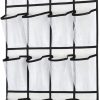 CTD-GR-1501GK_1 SAVERHO Over the Door Shoe Organizer, Hanging Shoe Organizer with 24 Mesh Large Pockets Door Shoe Rack Organizer for Men Women Kids Hanging Shoe Storage Bag.(White