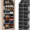 8-Layer Over The Door Shoe Organizer with 16 Compartments, Pockets Heavy-Duty Non-Woven Fabric Hanging Shoes Storage Rack,Hanging Shoe Rack Space Saving Shoe Storage for Bedroom Closet Bathroom