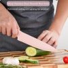 CTD-GR-1553_2 14-Piece Aesthetic Pink Knife Set with Wood Block Non-Rust Elegant Gifts | Kitchen Knife Sets for Women Modern Kitchen Decor,Non Rust Sharp Stainless Steel Knives With Sharpener