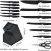 Knife Set, 14Pcs Kitchen Knife Set with Block Self Sharpening, High Carbon Stainless Steel Ultra Sharp Knives for Kitchen, 6 Steak Knives, Anti-slip Handle, Black, Elegant Gifts (Black)