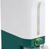 CTD-GR-1580_1 25 Lbs Rice Dispenser,One-Touch Rice Storage with Measuring Cup and Lids | White&Green Rice Container with One-Touch,Cereal Dispenser Storage with Lids for Rice, Corn,Soybean, Oatmeal,Moisture Proof