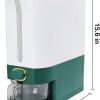 CTD-GR-1580_2 25 Lbs Rice Dispenser,One-Touch Rice Storage with Measuring Cup and Lids | White&Green Rice Container with One-Touch,Cereal Dispenser Storage with Lids for Rice, Corn,Soybean, Oatmeal,Moisture Proof