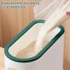 CTD-GR-1580_3 25 Lbs Rice Dispenser,One-Touch Rice Storage with Measuring Cup and Lids | White&Green Rice Container with One-Touch,Cereal Dispenser Storage with Lids for Rice, Corn,Soybean, Oatmeal,Moisture Proof