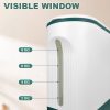 CTD-GR-1580_4 25 Lbs Rice Dispenser,One-Touch Rice Storage with Measuring Cup and Lids | White&Green Rice Container with One-Touch,Cereal Dispenser Storage with Lids for Rice, Corn,Soybean, Oatmeal,Moisture Proof