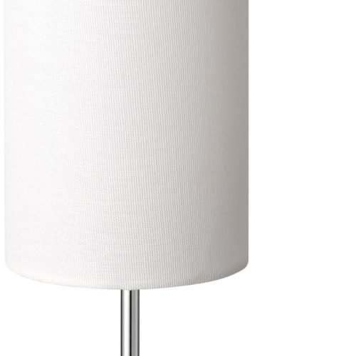 Small Table Lamp for Night Stands, Round White Fabric Shade and Wood Base, Modern Minimalist Bedside Lamps for Bedroom Dresser, Living Room, Dffice Desk, College Rorm, Warm Light, 5W LED Bulb Included