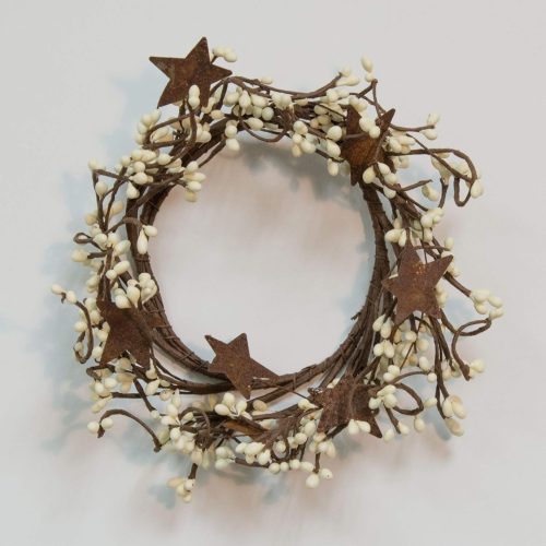 CWI Gifts Pip Twig Star Wreath Rings - 8 inch - Wreath Decor for Front Door and Candle Decorating - Ivory
