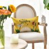 AVOIN colorlife Hello Sunshine Daisy Sunflower Bee Throw Pillow Cover, 12 x 20 Inch Summer Party Holiday Yellow Cushion Case Decoration for Sofa Couch