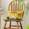 AVOIN colorlife Hello Sunshine Daisy Sunflower Bee Throw Pillow Cover, 12 x 20 Inch Summer Party Holiday Yellow Cushion Case Decoration for Sofa Couch