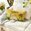 AVOIN colorlife Hello Sunshine Daisy Sunflower Bee Throw Pillow Cover, 12 x 20 Inch Summer Party Holiday Yellow Cushion Case Decoration for Sofa Couch