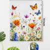 Aesthetic Wildflowers Canvas Wall Art Floral Butterfly Print Poster Framed | Butterfly Wildflowers Poster Picture Floral Wall Decor for Home Living Room Bedroom 8x10 Inch Framed