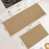 CTD-GR-2101_2 Kitchen Rugs and Mats, Non Slip Washable Set of 2 PCS, Absorbent Kitchen Mats for Floor, Kitchen Runner Rug, Rubber Backing, for Kitchen Decor, Front of Sink(Khaki, 20’’x 32’’+ 20’’x 47’’)