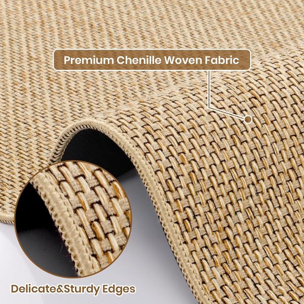 CTD-GR-2101_4 Kitchen Rugs and Mats, Non Slip Washable Set of 2 PCS, Absorbent Kitchen Mats for Floor, Kitchen Runner Rug, Rubber Backing, for Kitchen Decor, Front of Sink(Khaki, 20’’x 32’’+ 20’’x 47’’)