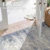 Washable Entryway 2x3 Area Rug: Small Abstract Kitchen Rugs for Indoor Bathroom Entrance Non Slip Door Mat with Rubber Backing Ultra Thin Soft Carpet for Bedroom Pet Feeding Area (Blue Gray,2x3)