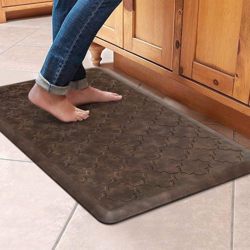 CTD-GR-2130GK_1 WISELIFE Kitchen Mat Cushioned Anti Fatigue Floor Mat,17.3"x28", Thick Non Slip Waterproof Kitchen Rugs and Mats,Heavy Duty Foam Standing Mat for Kitchen,Floor,Home,Desk,Sink, Brown